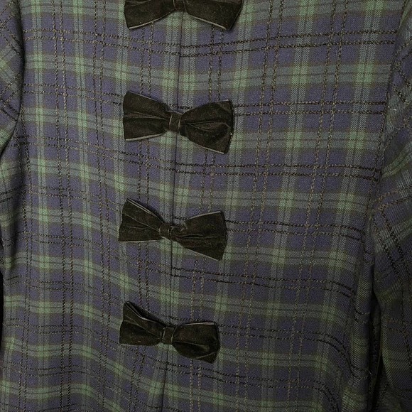 Women's Crown & Ivy Bow Back Tartan Plaid Holiday Christmas Dress Navy Small - Picture 6 of 8